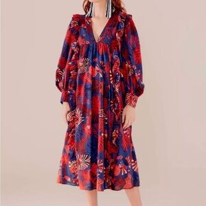 FARM RIO Animals Tapestry Midi Dress Size XS